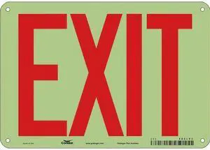 CONDOR 480L83 Exit Sign, English, 10" W, 7" H, Plastic, White