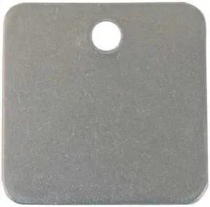 ZORO SELECT 41421 Blank Tag, Aluminum, 1 in H x 1 in W, Silver, Square, 100 PK
