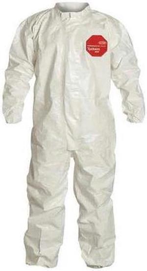 DUPONT SL125TWHMD000600 Chemical Resistant Coverall, Collared, M, Tychem(R)