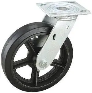 ZORO SELECT 16MR08201S Swivel NSF-Listed Plate Caster,600 lb.,75 Shore A