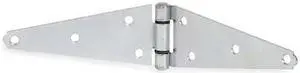 ZORO SELECT 4PB43 Strap Hinge, Steel, Full Surface Mounting, 8 in Leaf W x 3 in