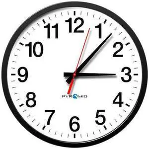 13-1/2" Analog Analog Wall Clock, Black PYRAMID 5200