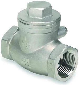 ZORO SELECT 4VMU5 2" NPT Stainless Steel Swing Check Valve