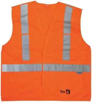 VIKING 6136FR-L/XL Flame Resist Vest,Class 2,L/XL,Orange