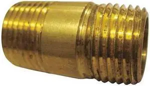ZORO SELECT 6AZE6 1/2" MNPT x 1-1/2" TBE Brass Long Pipe Nipple PK10