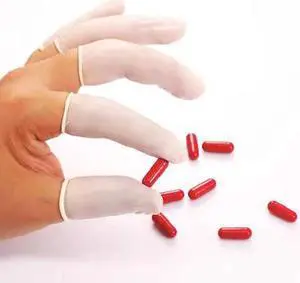 CONDOR 30D247 Finger Cots, Latex, 3 mil Thickness, White, S, 1440 PK