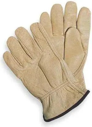 CONDOR 1VT45 Leather Drivers Gloves, Pigskin, Shirred Slip-On, Keystone Thumb,