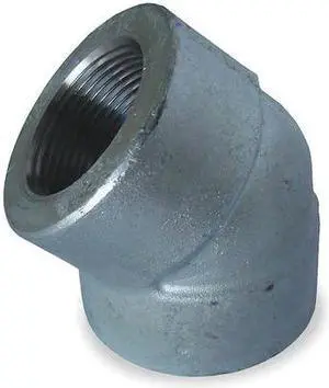 ZORO SELECT 1MPE5 1" FNPT Galvanized 45 Degree Elbow