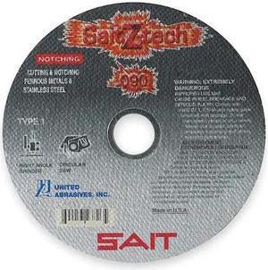 UNITED ABRASIVES/SAIT 23824 Abrasive Cut-Off Wheel, Type 1, 4 1/2 in Dia, 0.09
