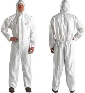 3M 4510-3XL Hooded Disposable Coveralls, 3XL, White, Microporous Laminate