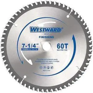WESTWARD 24EL97 7-1/4",60-Teeth Circular Saw Blade