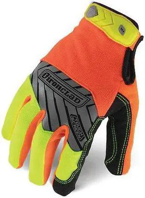 IRONCLAD IEX-HVP-02-S Hi-Vis Mechanics Touchscreen Gloves, S, Orange/Yellow,