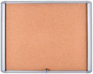 MASTERVISION VT340601760 Enclosed Cork Bulletin Board 26-1/2"W x 30"H