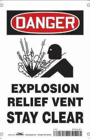 CONDOR 470L27 Safety Sign, 10 in Height, 7 in Width, Aluminum, Horizontal