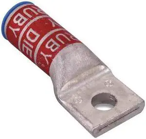 ABB 60142 One-Hole Compression Lug, 3/0 AWG Max, 3/8 in Stud, Long Barrel,