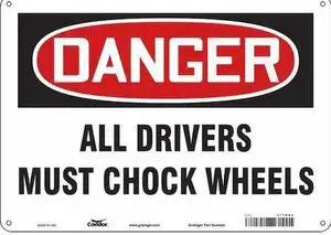 CONDOR 477D95 Safety Sign, 10 in Height, 14 in Width, Aluminum, Horizontal