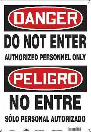 CONDOR 472N09 Safety Sign, 20 in H, 14 in W, Aluminum, Vertical Rectangle,