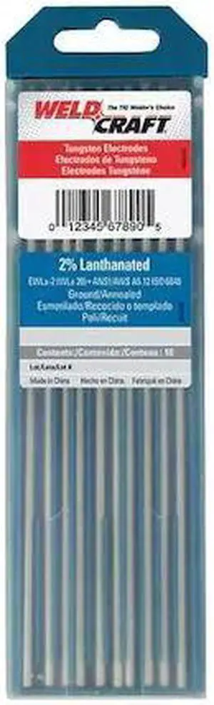 MILLER ELECTRIC WL2040X7 Tungsten Electrode 0.040" Dia., AWS A5.12 / ISO6848,