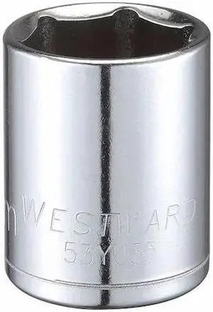 WESTWARD 53YU35 1/2" Drive, Metric Socket, 23mm Socket Sz, 6 Pts