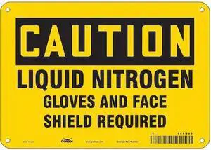 CONDOR 464W94 Safety Sign, 7 in Height, 10 in Width, Aluminum, Vertical