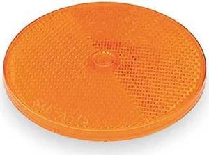 GROTE 41013 Reflector,Screw-On,Yellow,Round,Dia 2 In