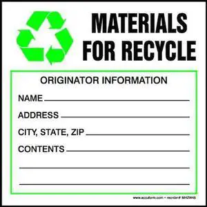 ACCUFORM MHZW45PSC Hazardous Waste Label,6 In. H,PK100