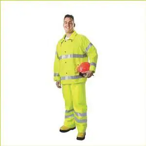 ZORO SELECT 9665 S-M Rain Suit,Class 3,Hi-Vis Yellow/Green,S/M