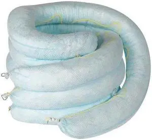 CONDOR 35ZR66 Absorbent Boom,Light Blue/Wht,65 gal,PK4
