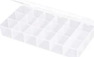 FLAMBEAU T200 Compartment Box with 18 compartments, Plastic, 1 3/8 in H x 4 in W