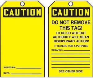 ACCUFORM TAR156 Caution Tag By The Roll,6-1/4 x 3,PK250