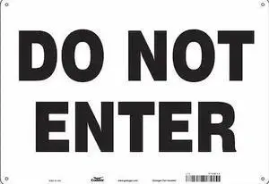 CONDOR 472H34 Safety Sign, 10 in Height, 14 in Width, Polyethylene, Horizontal