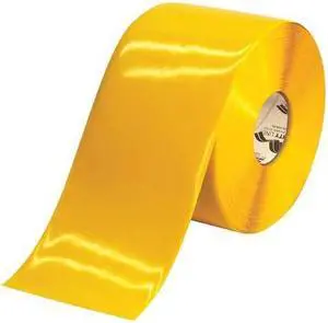 MIGHTY LINE 6RY Floor Marking Tape, Rubber, No Legend, Yellow, 6 in W.