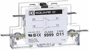 SQUARE D 9999D11 Auxiliary Contact,1NO,1NC