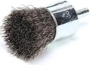 WEILER 90188 Crimped Wire End Wire Brush, Steel, 1"