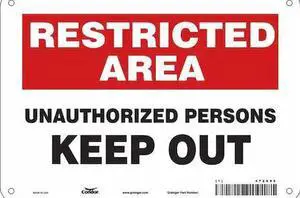 CONDOR 472X89 Safety Sign, 7 in Height, 10 in Width, Aluminum, Vertical