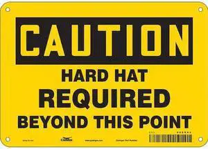 CONDOR 466K82 Safety Sign, 7 in Height, 10 in Width, Aluminum, Vertical