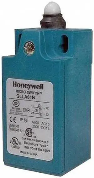 HONEYWELL GLLA01B Limit Switch, Plunger, 1NC/1NO, 10A at 300V AC, Actuator
