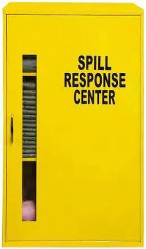 CONDOR 35ZT06 Spill Kit, 17 gal Volume Absorbed per Kit, Wall Cabinet, Yellow