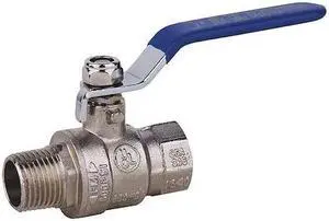 ZORO SELECT G-MPC-25 1/4" FNPT x MNPT Chrome Brass Ball Valve Inline