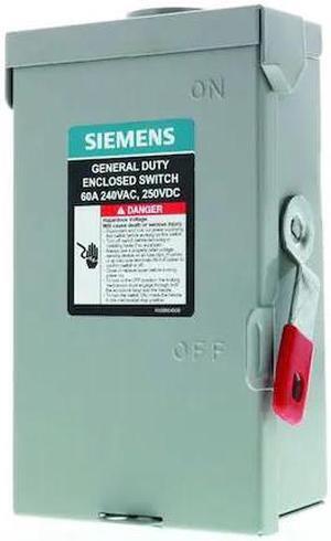 SIEMENS GNF222RA Nonfusible Safety Switch, 240V AC, 2 pole, NEMA 3R