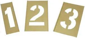 ZORO SELECT 1F042 Interlocking Stencil,Numbers,Brass