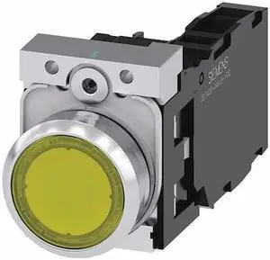 SIEMENS 3SU1152-0AB30-1FA0 Illuminated Push Button,Yellow,22mm,LED