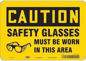 CONDOR 466V82 Safety Sign, 7 in Height, 10 in Width, Aluminum, Vertical