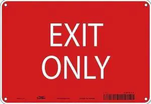 CONDOR 486X52 Exit Sign, Aluminum, 10" W, 7" H, Exit Only, Red