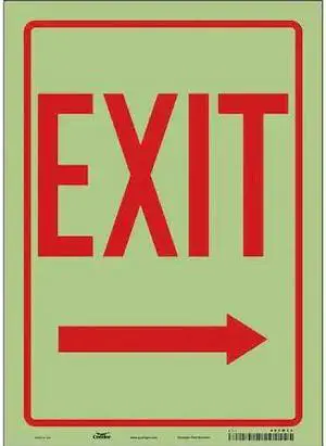 CONDOR 480M33 Exit Sign, English, 10" W, 14" H, Vinyl, White