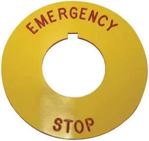 EATON 10250TRP79 Cutler-Hammer Legend Plate,Emergency Stop,Red/Yellow