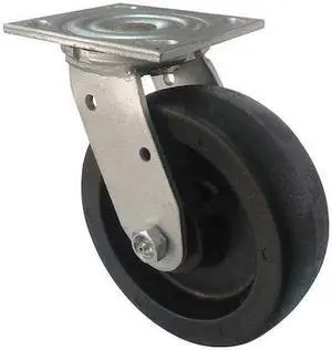 ZORO SELECT 1NWN7 Swivel Plate Caster,Glass Nylon,6 in,1200 lb