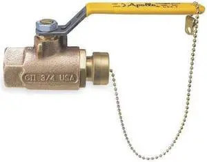 APOLLO VALVES 70103HC 1/2" x 3/4" FNPT x Hose Cap Bronze Ball Valve Inline