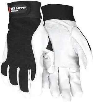 MCR SAFETY 906DPM 906DP Mechanics Gloves, Goatskin Palm, Nylon, Spandex Back,