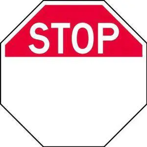 LYLE ST-100-12HA Stop Sign, 12" W, 12" H, Recycled Aluminum, Red, White